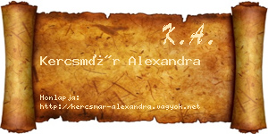 Kercsmár Alexandra névjegykártya
