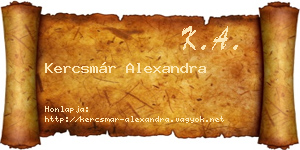 Kercsmár Alexandra névjegykártya
