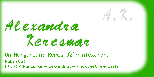 alexandra kercsmar business card